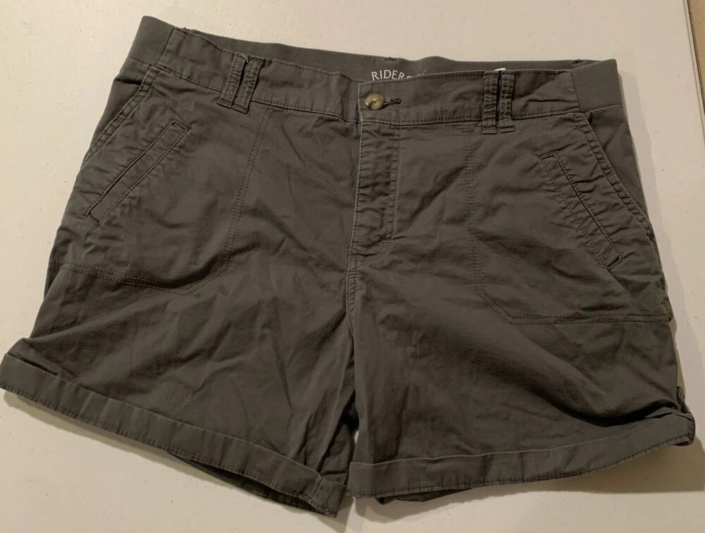 RIDERS by LEE Shorts Women’s 18 Gray Comfort Waist Cotton Chino Preppy Casual